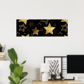 Poster Motif sans couture avec étoiles d'or (Bureau à domicile)