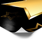Poster Motif sans couture avec étoiles d'or (Coin)