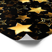 Poster Motif sans couture avec étoiles d'or (Coin)