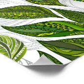 Poster Motif sans couture avec Feuilles de thé vert (Coin)