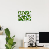 Poster Motif sans couture avec Feuilles de thé vert (Bureau à domicile)