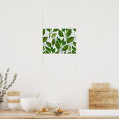 Poster Motif sans couture avec Feuilles de thé vert (Cuisine)