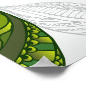 Poster Motif sans couture avec Feuilles de thé vert (Coin)