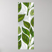 Poster Motif sans couture avec Feuilles de thé vert (Devant)