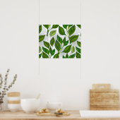 Poster Motif sans couture avec Feuilles de thé vert (Cuisine)