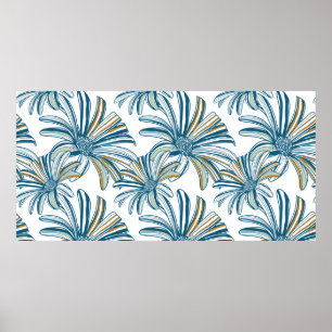 Poster Motif sans couture avec fleurs de gerbera. retour