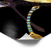 Poster Motif sans couture avec libellules d'or (Coin)