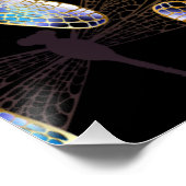 Poster Motif sans couture avec libellules dorées (Coin)