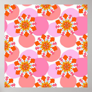 Poster Motif sans couture avec mandalas colorées. Briller