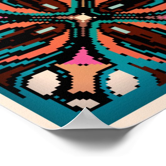 Poster Motif sans couture avec mandalas décoratives. Vint (Coin)