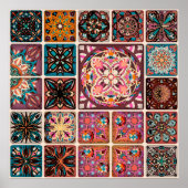 Poster Motif sans couture avec mandalas décoratives. Vint (Devant)