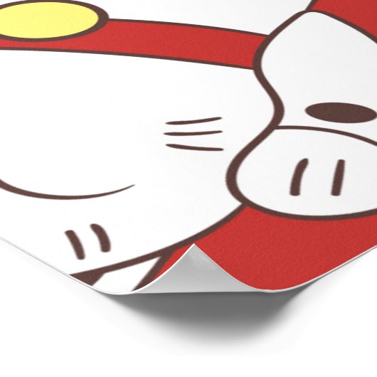 Poster Motif sans couture avec Maneki-Neko chat dessiné à (Coin)