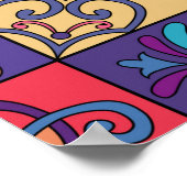 Poster Motif sans couture avec tuiles portugaises en tala (Coin)