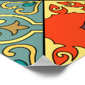 Poster Motif sans couture avec tuiles portugaises en tala (Coin)