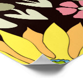 Poster Motif sans couture avec tulipe de tournesol (Coin)