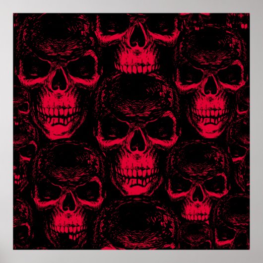 Poster Motif sans couture avec un sinistre risque humain (Devant)