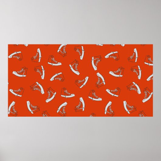 Poster motif sans couture basket sur arrière - plan rouge (Devant)