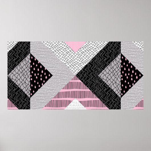 Poster Motif sans couture, carreaux patchwork. Dessin à m (Devant)