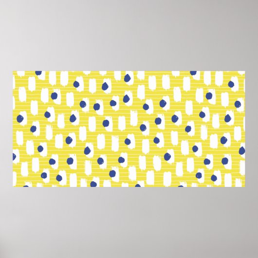 Poster Motif sans couture de brosse dessinée à la main. (Devant)