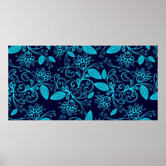 Poster Motif sans couture de couleur bleue abstraite sur  (Devant)