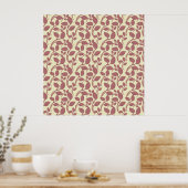 Poster Motif sans couture de feuille minimal | Botanique (Cuisine)