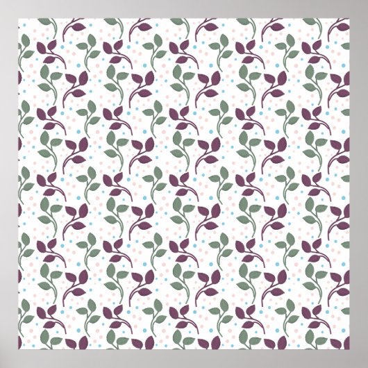 Poster Motif sans couture de feuille minimal | Botanique (Devant)