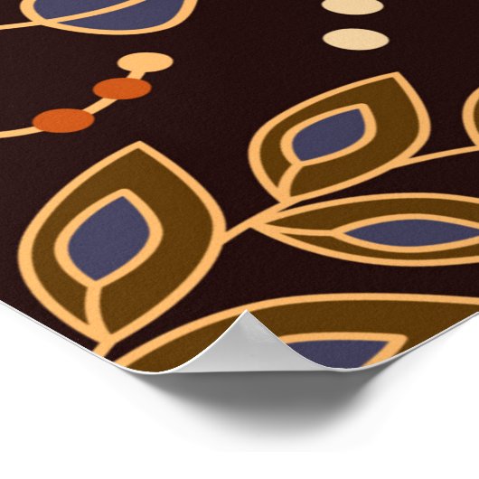 Poster Motif sans couture de Paisley. Arrière-plan sombre (Coin)