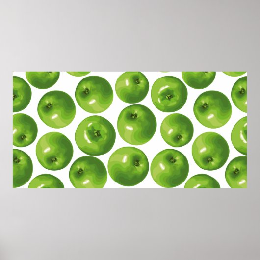 Poster Motif sans couture de pomme verte (Devant)