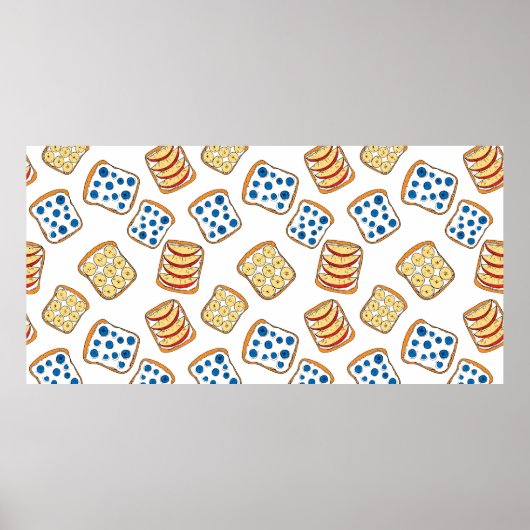 Poster Motif sans couture de toast (Devant)