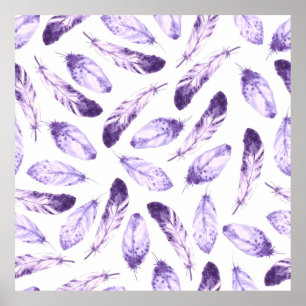 Poster Motif sans couture décorative avec plumes. Waterco
