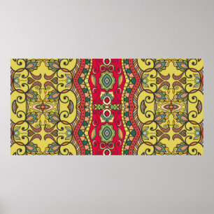 Poster Motif sans couture dessinée à la main. Coloré a