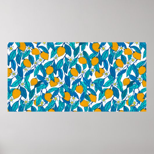 Poster Motif sans couture. Fleur de citron. Les fleurs so (Devant)