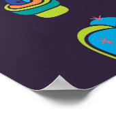 Poster motif sans couture florale avec de mignons cactus (Coin)