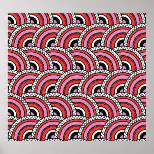 Poster Motif sans couture géométrique rétro
