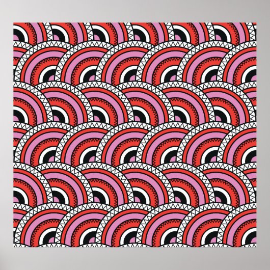 Poster Motif sans couture géométrique rétro (Devant)