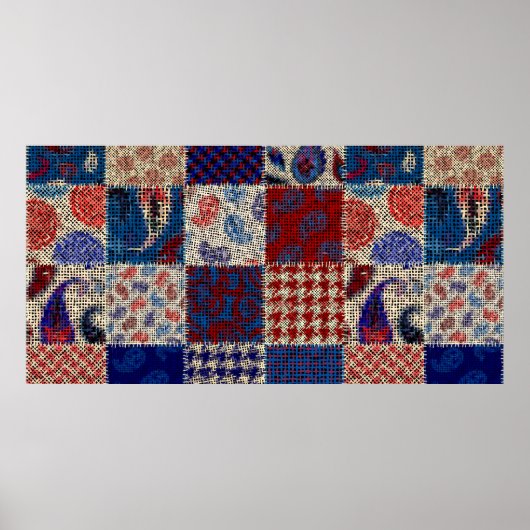 Poster Motif sans couture. Imitation d'un motif de patchw (Devant)