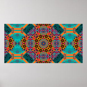 Poster Motif sans couture ornementale de luxe arabesque