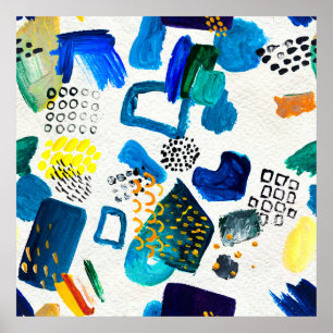 Poster Motif sans couture réalisé avec des coups de peint