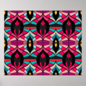 Poster Motif sans couture rétro dans le style des années  (Devant)