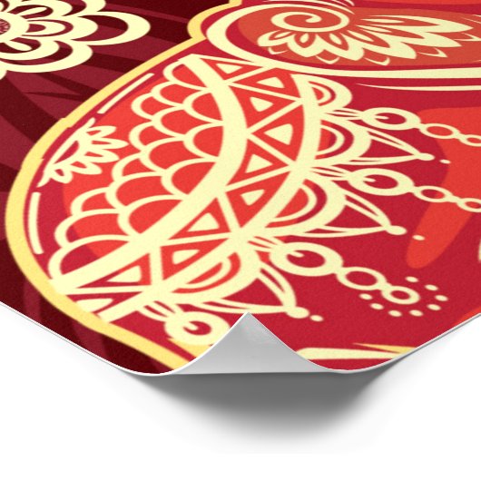 Poster Motif sans joint avec éléphants (Coin)