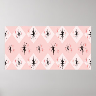 Poster Motif sans soudure à l'ère atomique inspiré de