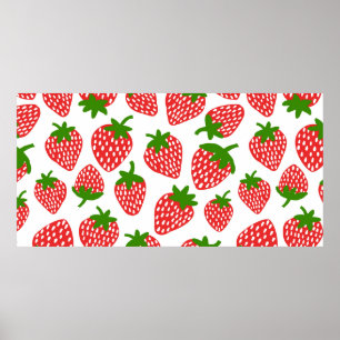 Poster Motif sans soudure à Strawberrie. illustration vin