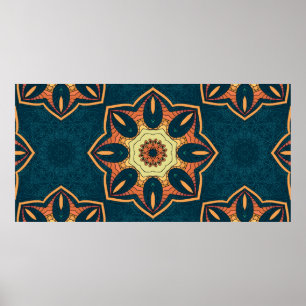 Poster Motif sans soudure ethnique avec mandala. illustra