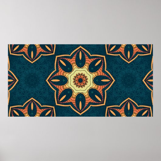 Poster Motif sans soudure ethnique avec mandala. illustra (Devant)