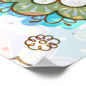 Poster Motif sans soudure Jacobean. Arrière - plan de fle (Coin)