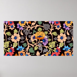 Poster motif sans soudure. ornement fleuri islamique clas