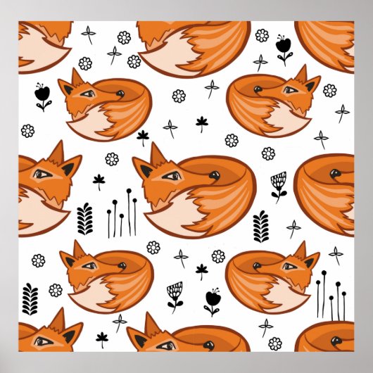 Poster Motif scandinave sans couture. enfants arrière - p (Devant)