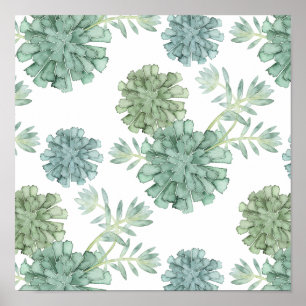 Poster Motif succulent du bonheur de plante