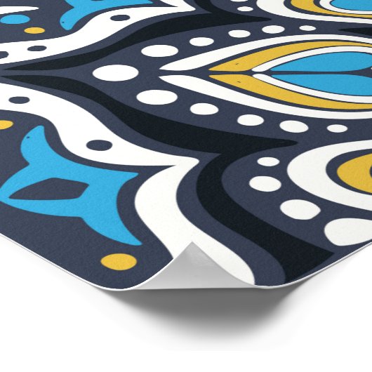 Poster Motif Talavera. Un patchwork indien. Azulejos port (Coin)