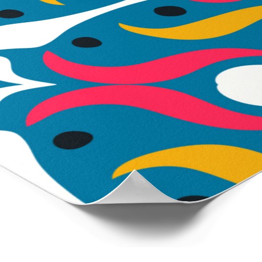 Poster Motif Talavera. Un patchwork indien. Azulejos port (Coin)